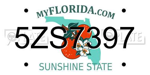 5ZS7397 Florida License Plate