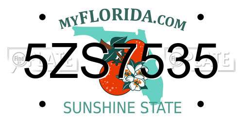 5ZS7535 Florida License Plate