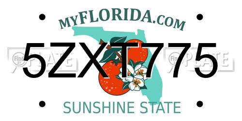 5ZXT775 Florida License Plate