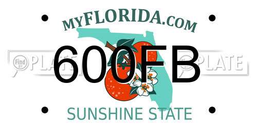 600FB Florida License Plate