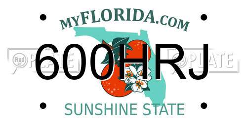 600HRJ Florida License Plate