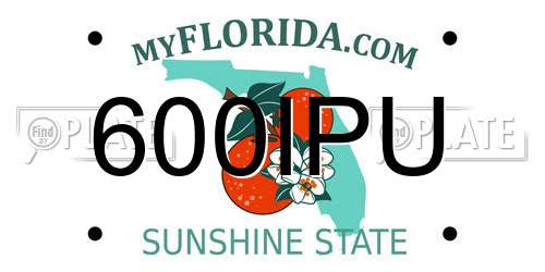 600IPU Florida License Plate