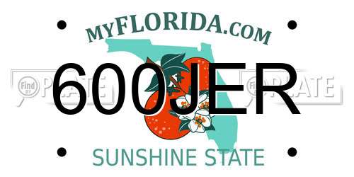 600JER Florida License Plate