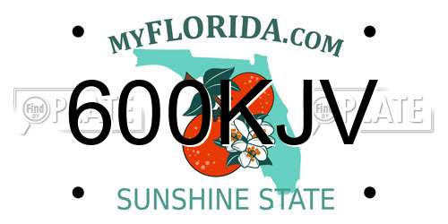 600KJV Florida License Plate