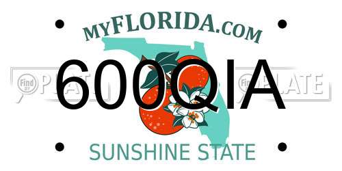 600QIA Florida License Plate