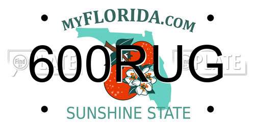 600RUG Florida License Plate