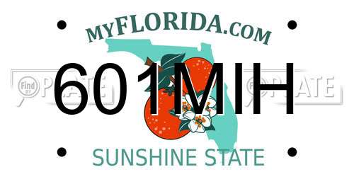 601MIH Florida License Plate