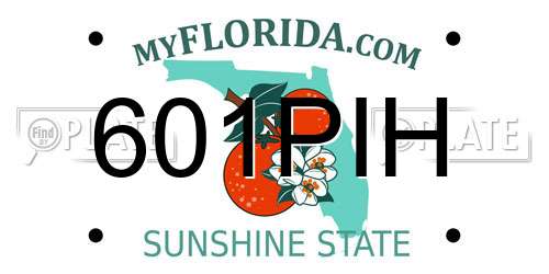 601PIH Florida License Plate