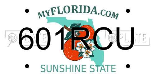 601RCU Florida License Plate