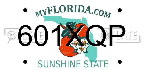 601XQP Florida License Plate
