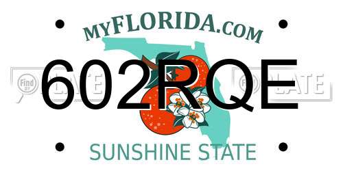 602RQE Florida License Plate