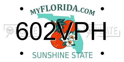 602VPH Florida License Plate