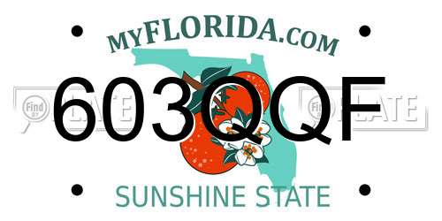 603QQF Florida License Plate
