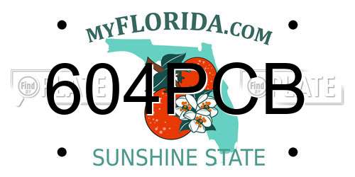 604PCB Florida License Plate