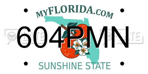 604PMN Florida License Plate