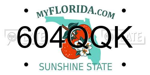 604QQK Florida License Plate
