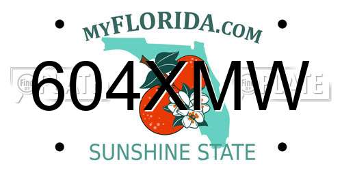 604XMW Florida License Plate