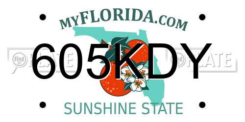 605KDY Florida License Plate