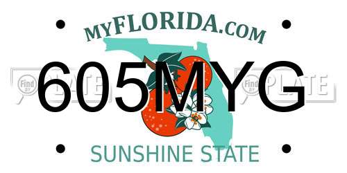 605MYG Florida License Plate