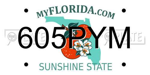 605PYM Florida License Plate
