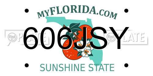 606JSY Florida License Plate