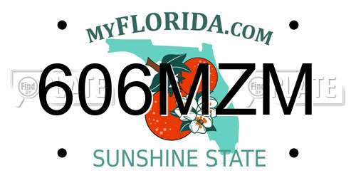 606MZM Florida License Plate