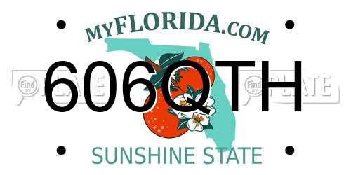 606QTH Florida License Plate