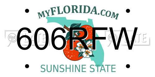 606RFW Florida License Plate