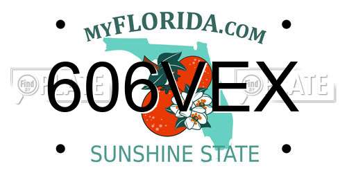 606VEX Florida License Plate