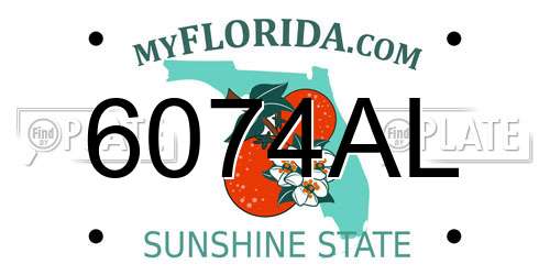 6074AL Florida License Plate