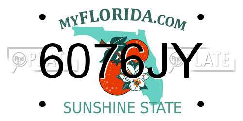 6076JY Florida License Plate