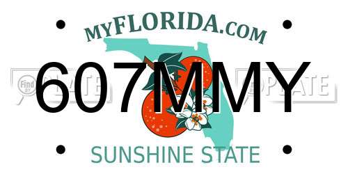 607MMY Florida License Plate