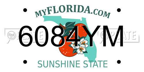 6084YM Florida License Plate