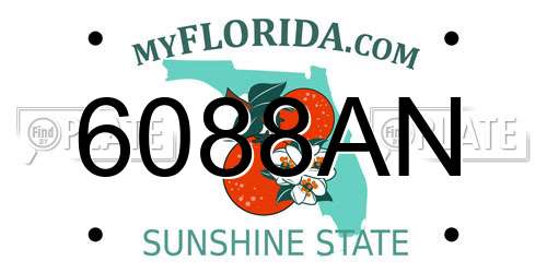 6088AN Florida License Plate