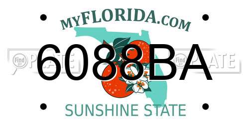 6088BA Florida License Plate