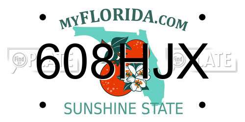 608HJX Florida License Plate