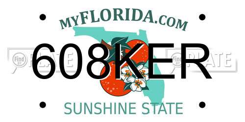 608KER Florida License Plate
