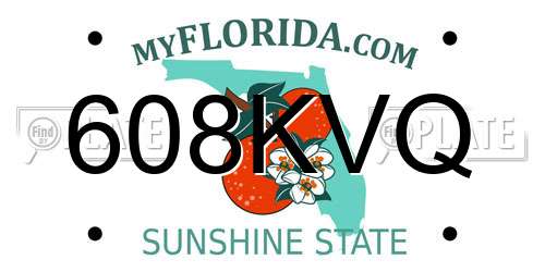 608KVQ Florida License Plate