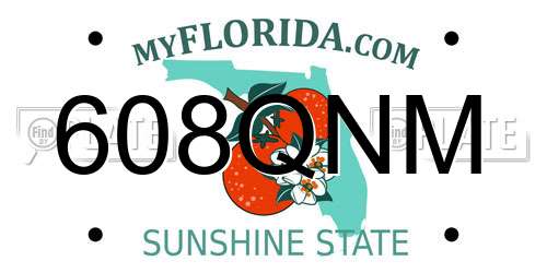 608QNM Florida License Plate