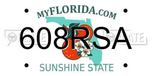 608RSA Florida License Plate
