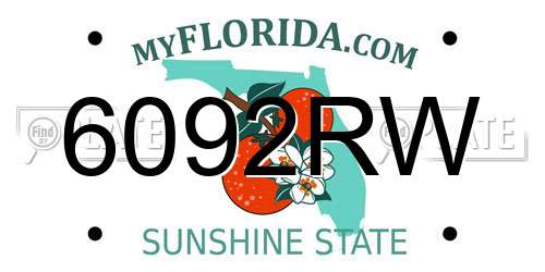 6092RW Florida License Plate