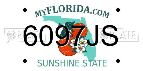6097JS Florida License Plate