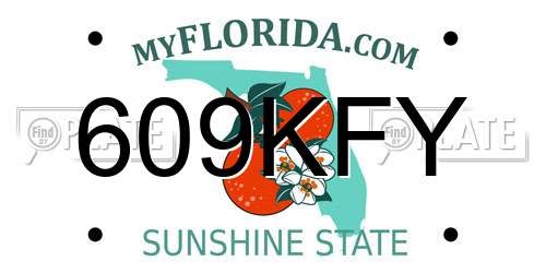 609KFY Florida License Plate