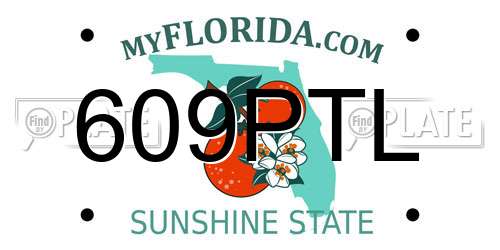 609PTL Florida License Plate