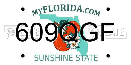 609QGF Florida License Plate