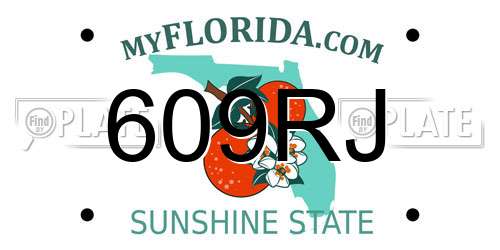 609RJ Florida License Plate