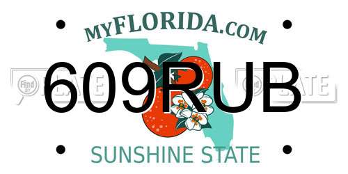 609RUB Florida License Plate