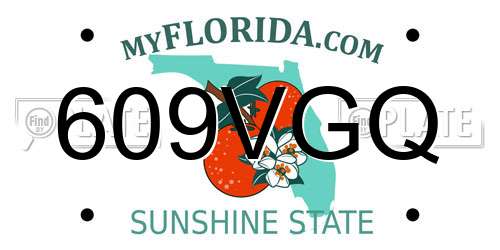 609VGQ Florida License Plate
