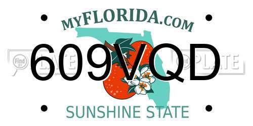 609VQD Florida License Plate