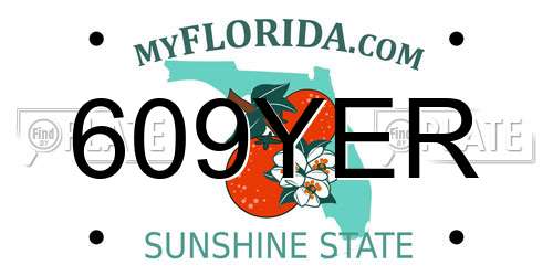 609YER Florida License Plate